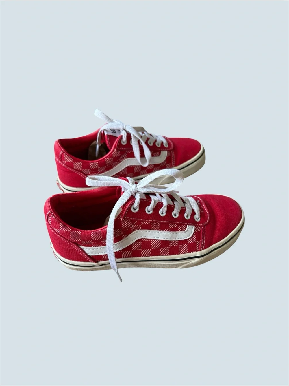 Vans kids red white check size 2